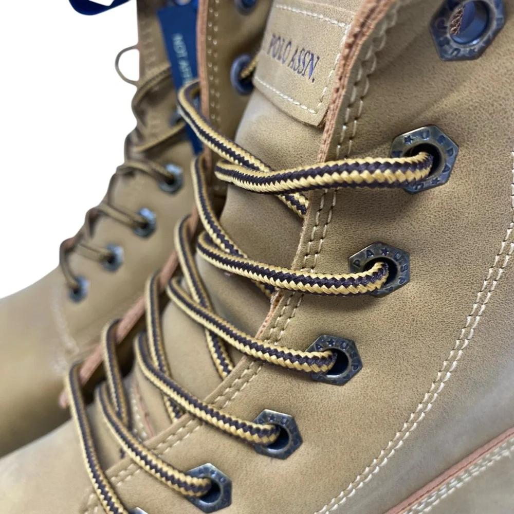 U.S. Polo Assn.‎ Men’s Size 12 Owen Ankle Work Boots Tan Brown Lace Up NWOB